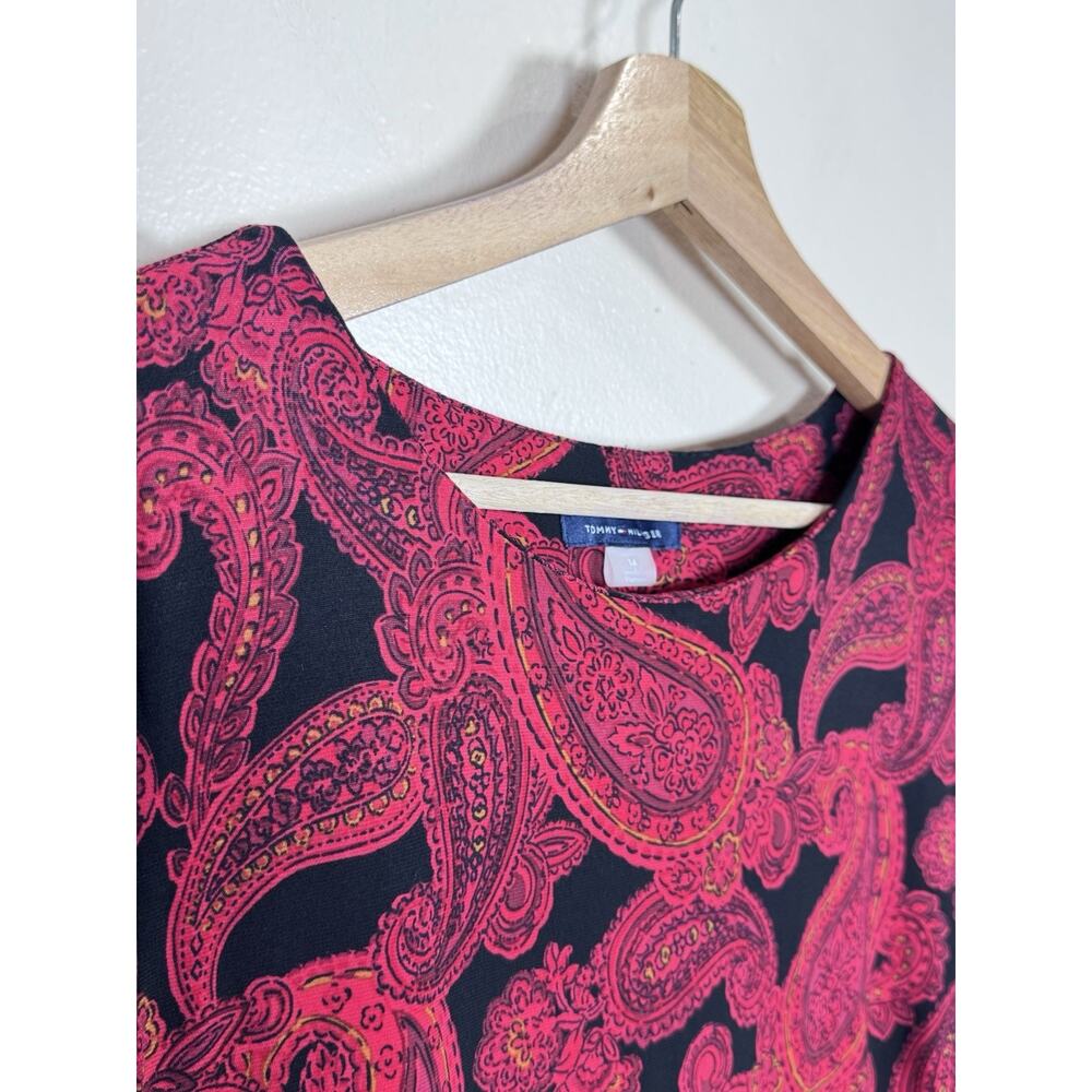 Tommy Hilfiger Womens Dress Paisley Ruffle Hem 14 Career Office Business Preppy - Picture 4 of 11